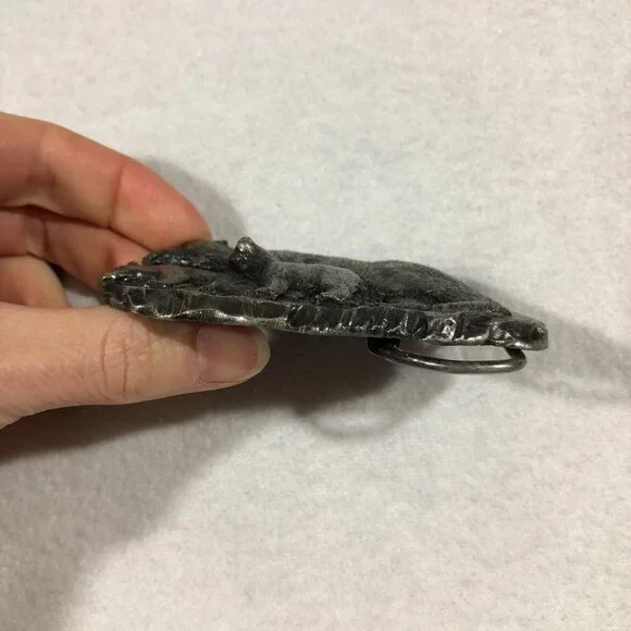 Vintage 1978 Bergamot Brass Works Polar Bears Belt Buckle USA 70's Unisex - Picture 3 of 9